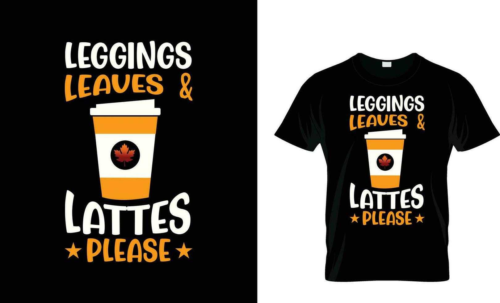 perneiras folhas e lattes por favor camiseta vetor