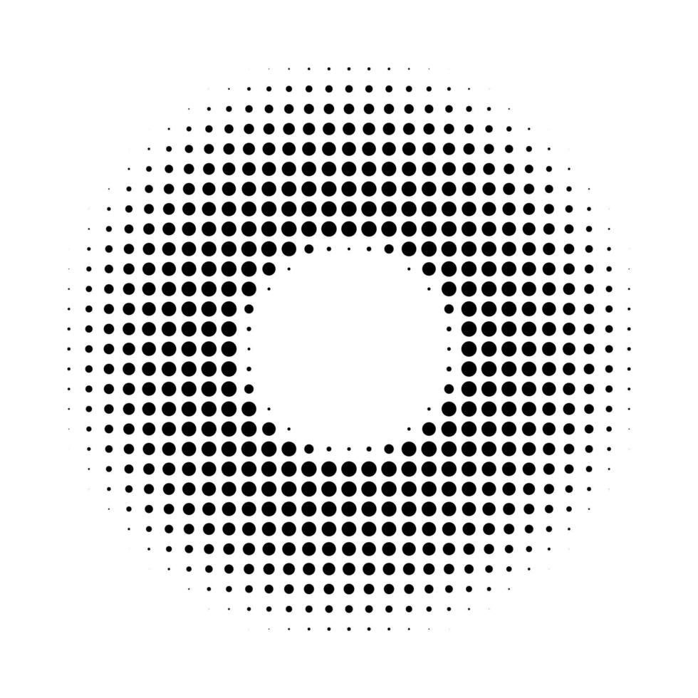 círculo radial de meio-tom vetor