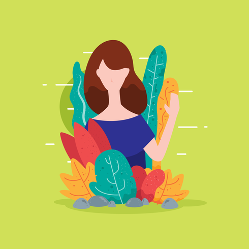 Menina com flores vector