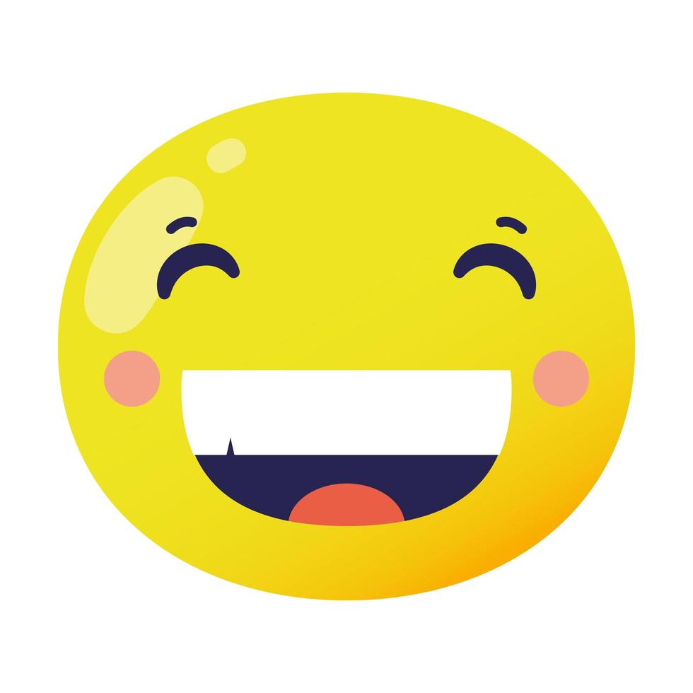 rosto de emoji rindo ícone de estilo plano clássico vetor