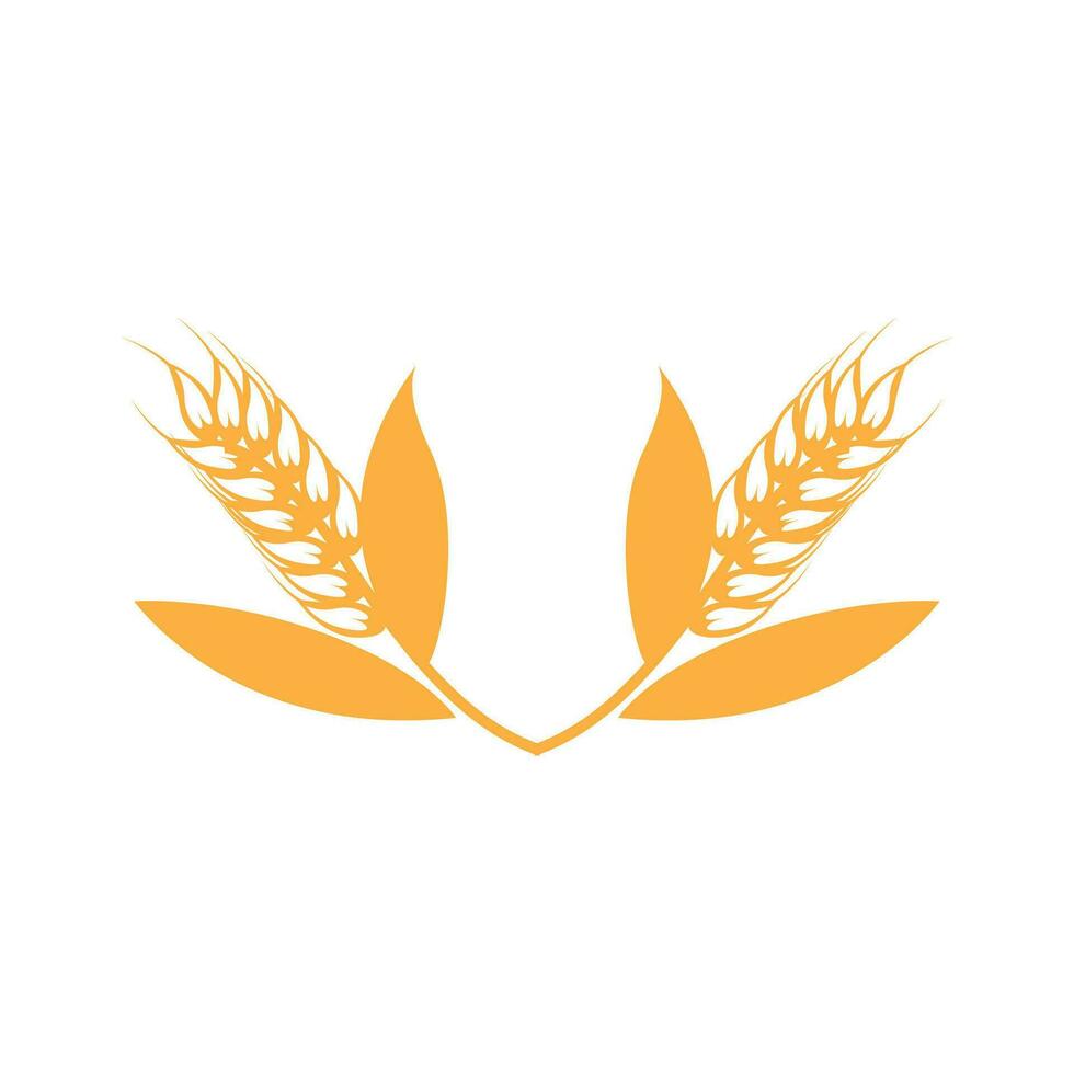 trigo logotipo, simples agricultor jardim projeto, vetor modelo silhueta ilustração