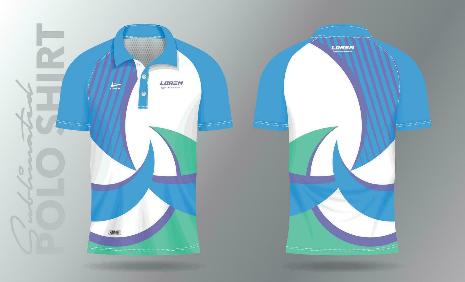 suave cor sublimação pólo camisa brincar modelo Projeto para badminton camisa, tênis, futebol, futebol ou esporte uniforme vetor