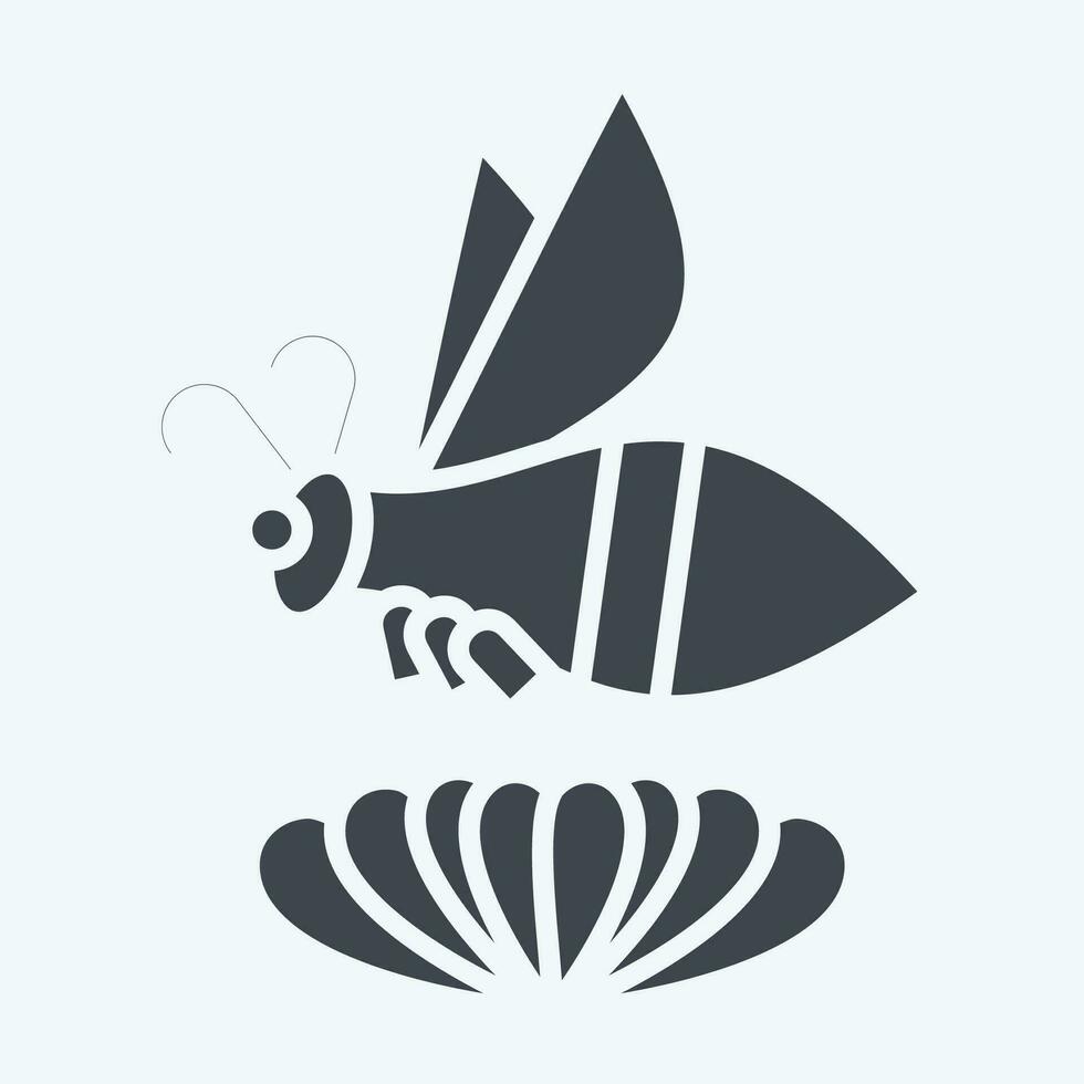ícone abelha. relacionado para apiário símbolo. glifo estilo. simples Projeto editável. simples ilustração vetor
