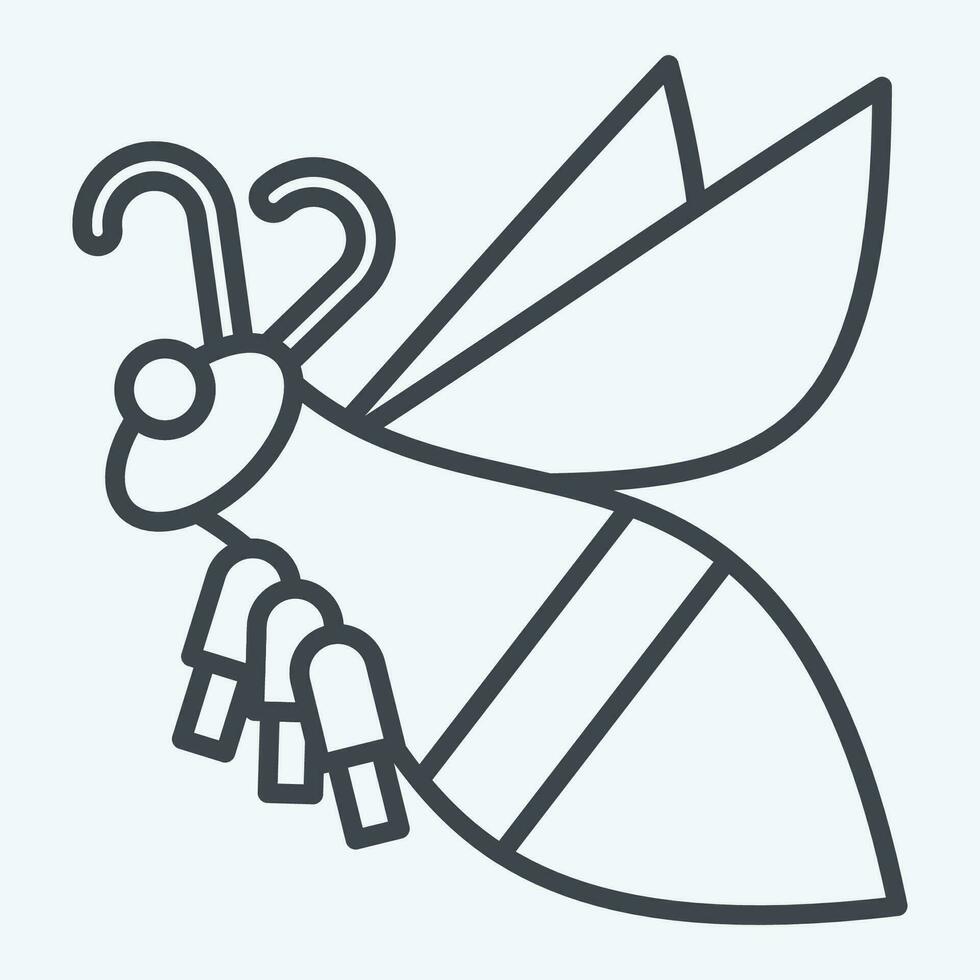 ícone montanha abelha. relacionado para apiário símbolo. linha estilo. simples Projeto editável. simples ilustração vetor