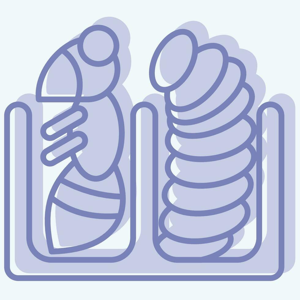 ícone larva abelha. relacionado para apiário símbolo. dois tom estilo. simples Projeto editável. simples ilustração vetor