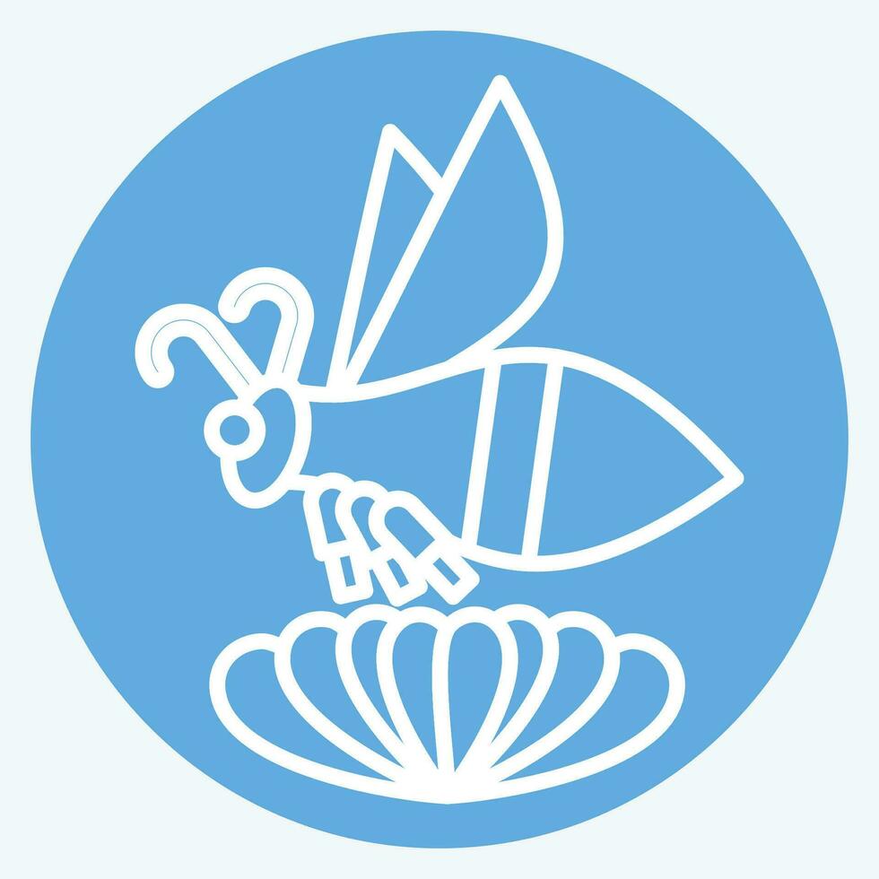 ícone abelha. relacionado para apiário símbolo. azul olhos estilo. simples Projeto editável. simples ilustração vetor