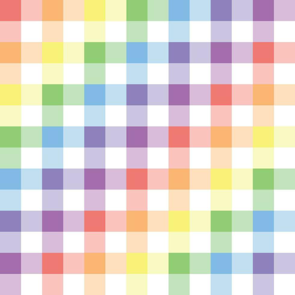 xadrez padronizar tecido de algodão pastel xadrez colorida tartan arco Iris colori. perfeito para invólucro papel, toalhas de mesa, piquenique cobertores, crianças roupas e mais. vetor