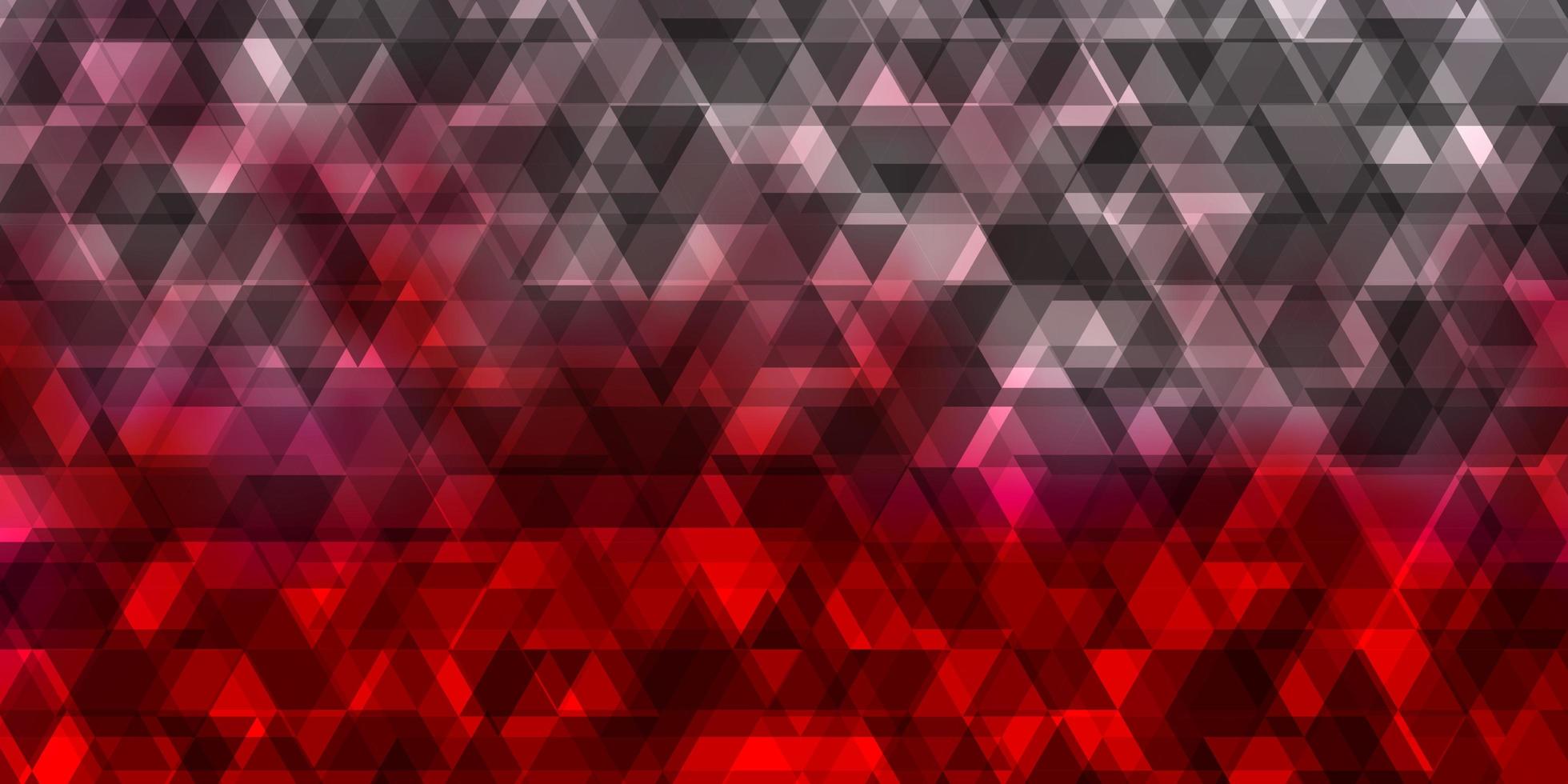 fundo de vetor vermelho claro com linhas triângulos