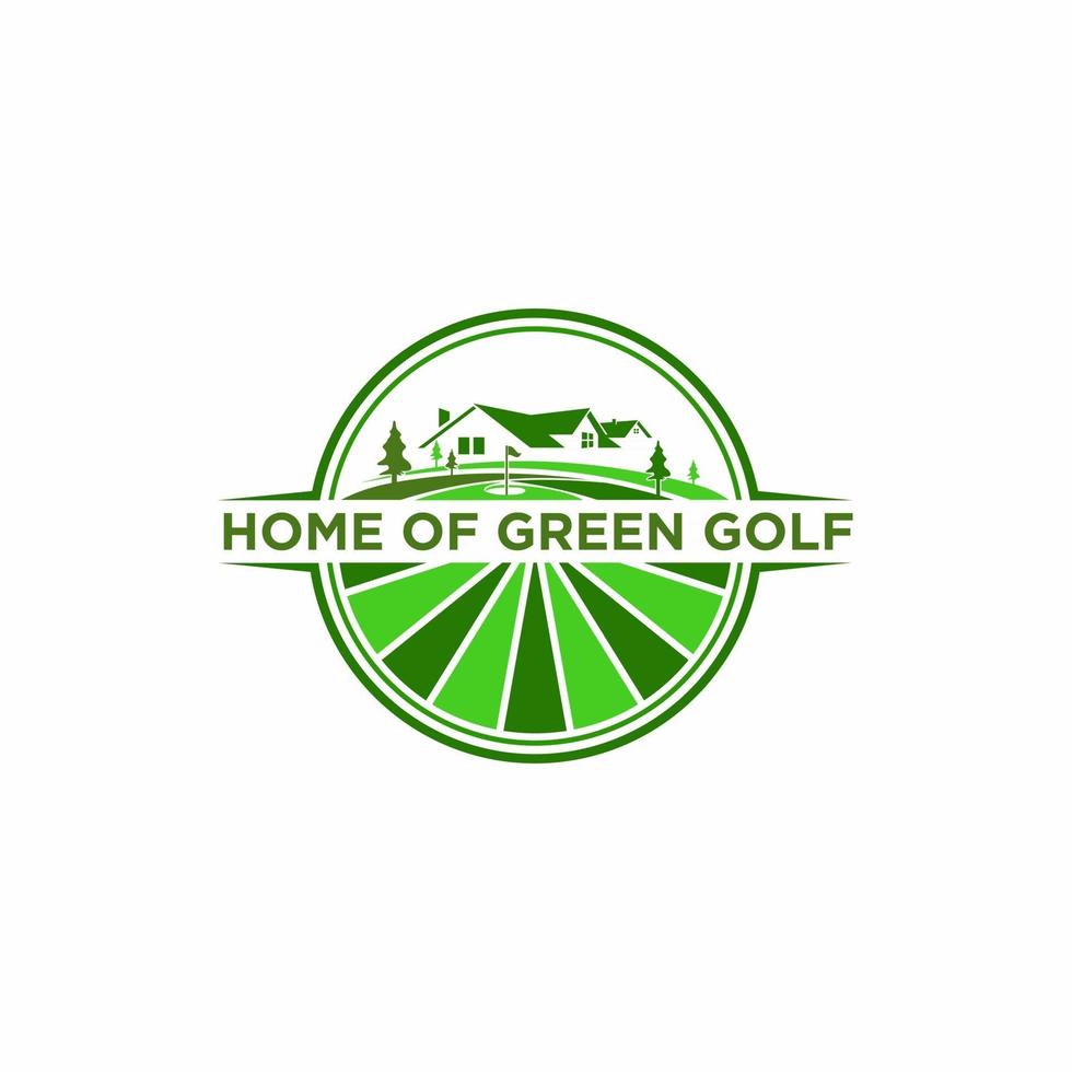 logotipo do emblema do círculo para campo de golfe em casa vetor