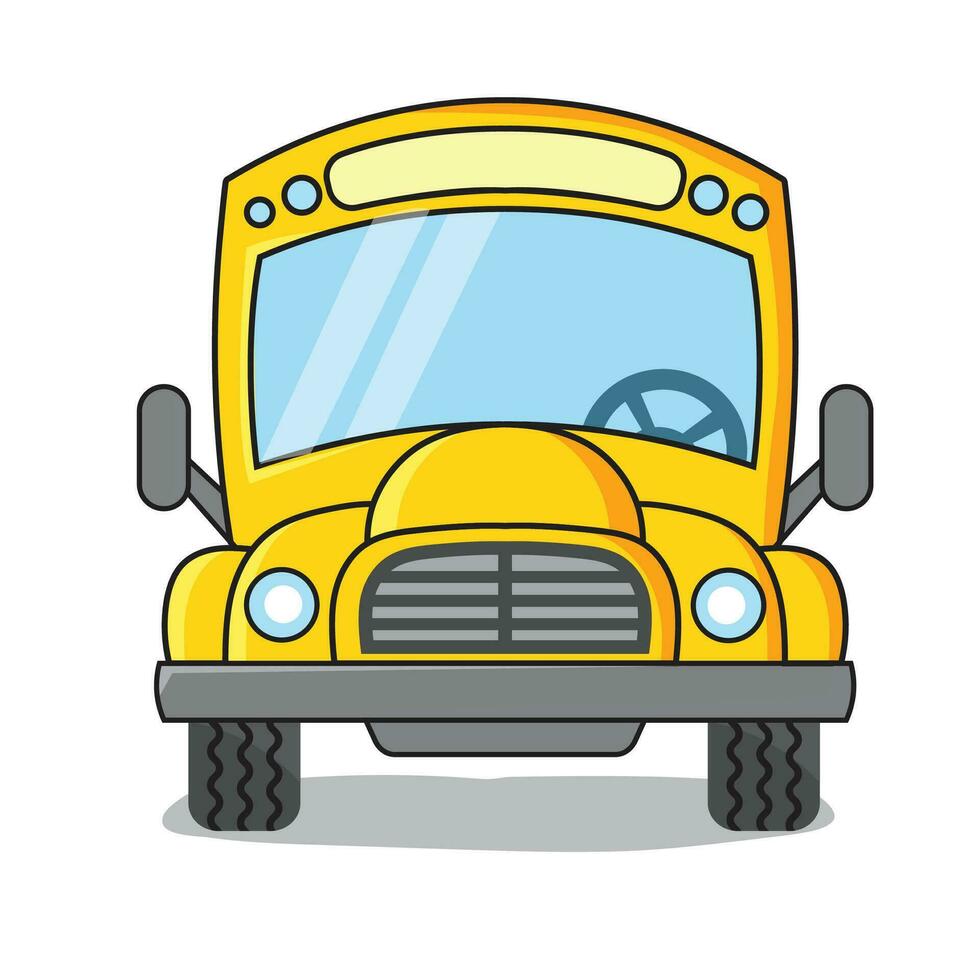 amarelo desenho animado escola ônibus vetor