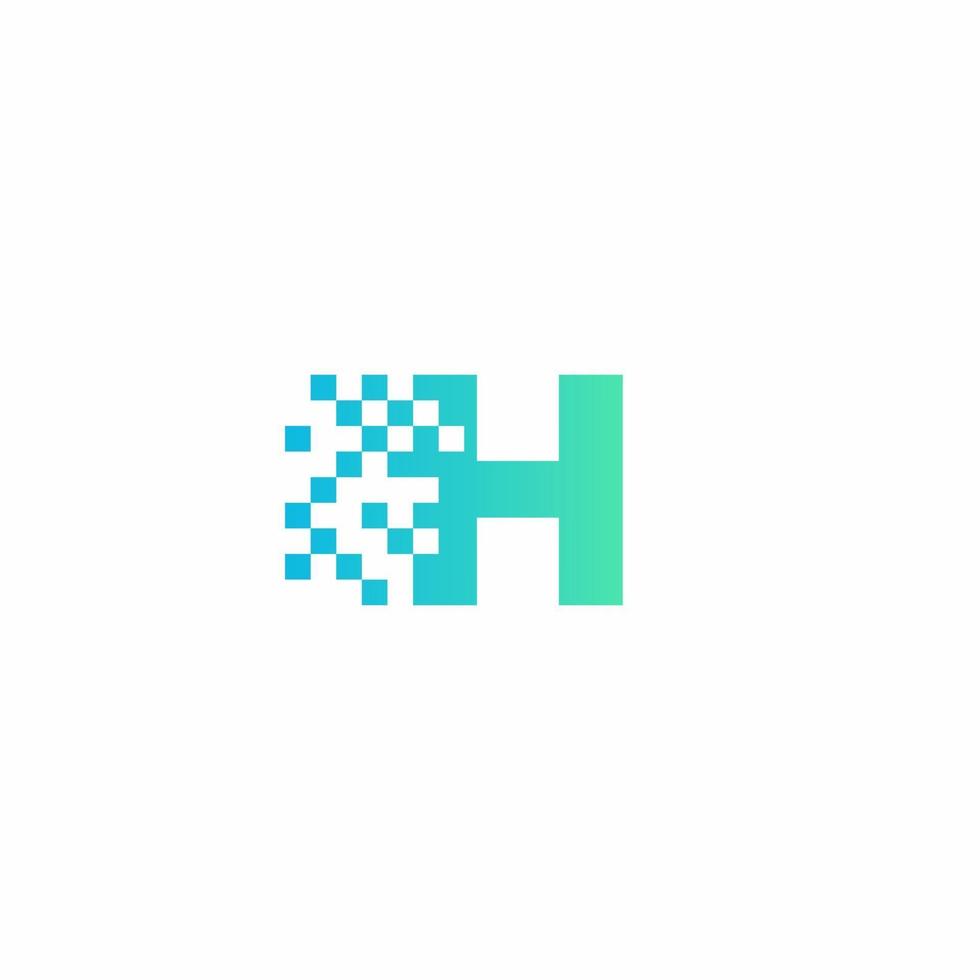 modelo moderno de design de logotipo de pixel de letra h vetor