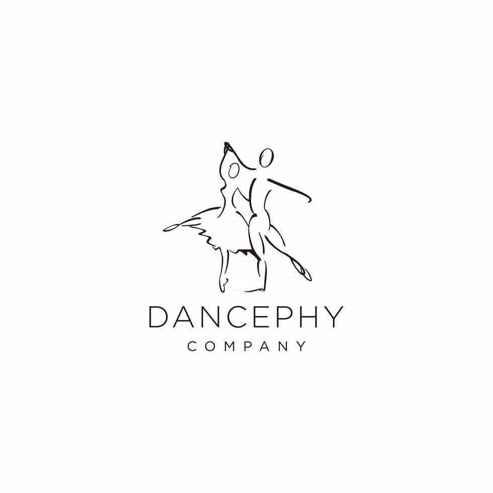 dança logo abstrac com modelo de design moderno vetor