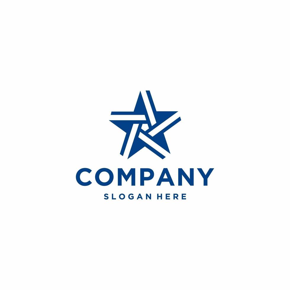 logotipo da estrela com linha cor azul design moderno modelo eps 10 vetor