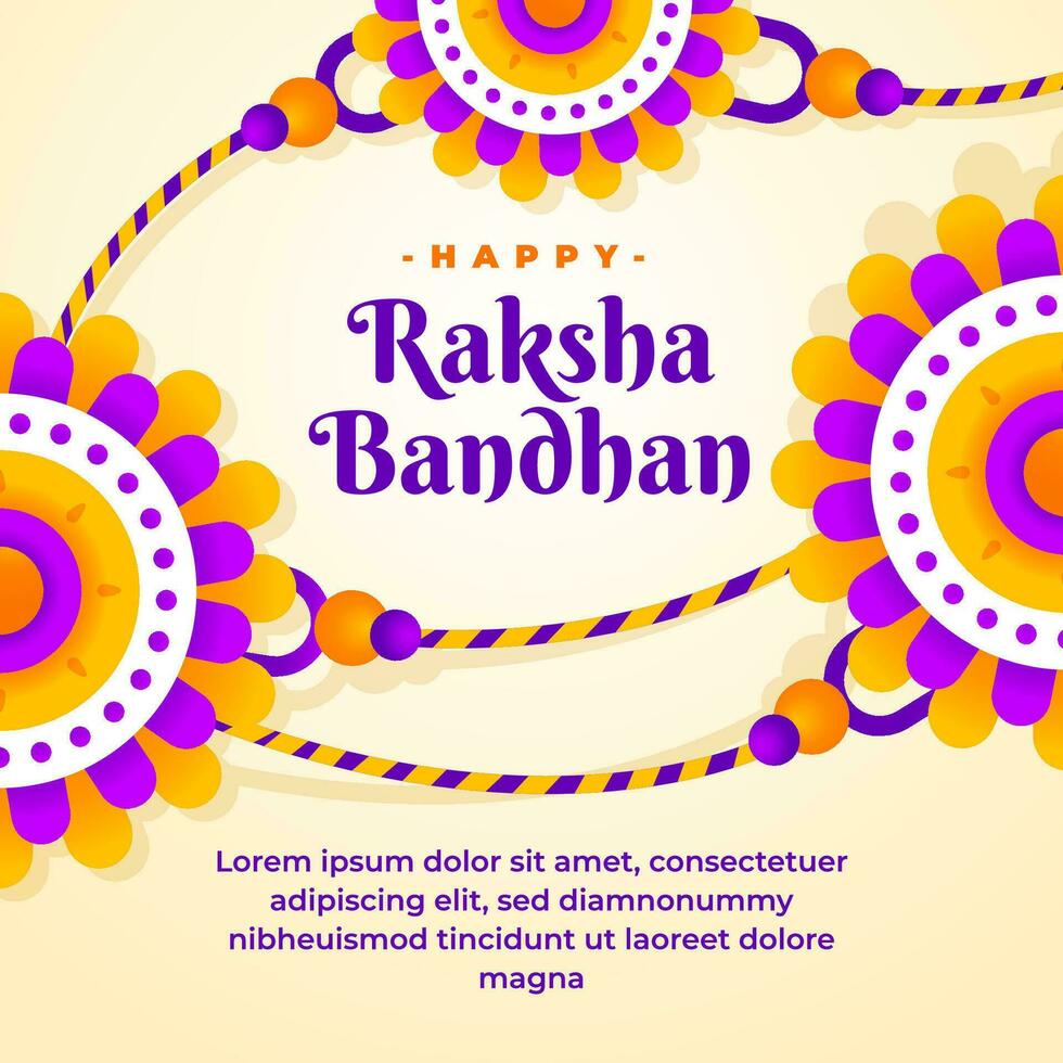indiano festival do irmão e irmã vinculo feliz raksha bandhan celebração para social meios de comunicação postar vetor