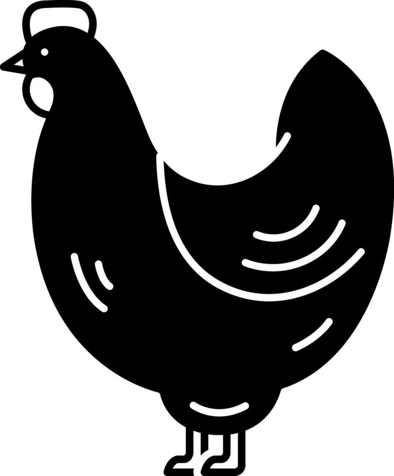 sólido ícone para galinha vetor