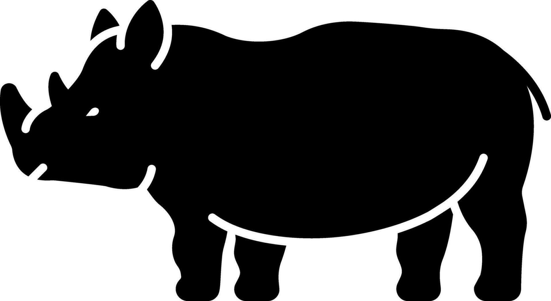 sólido ícone para rinoceronte saurus vetor
