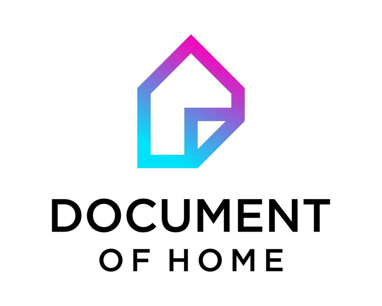 real Estado casa símbolo e documento papel logotipo Projeto. vetor