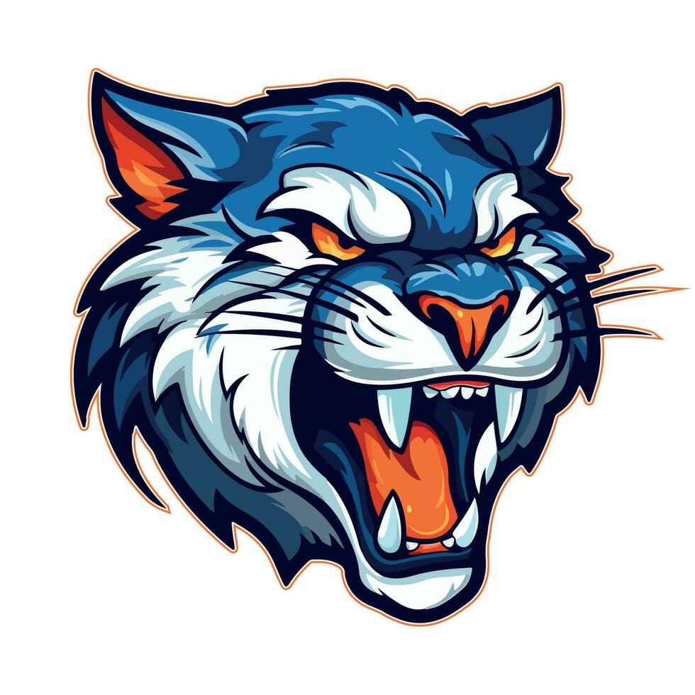 majestoso gato selvagem mascote logotipo vetor ilustração com isolado fundo