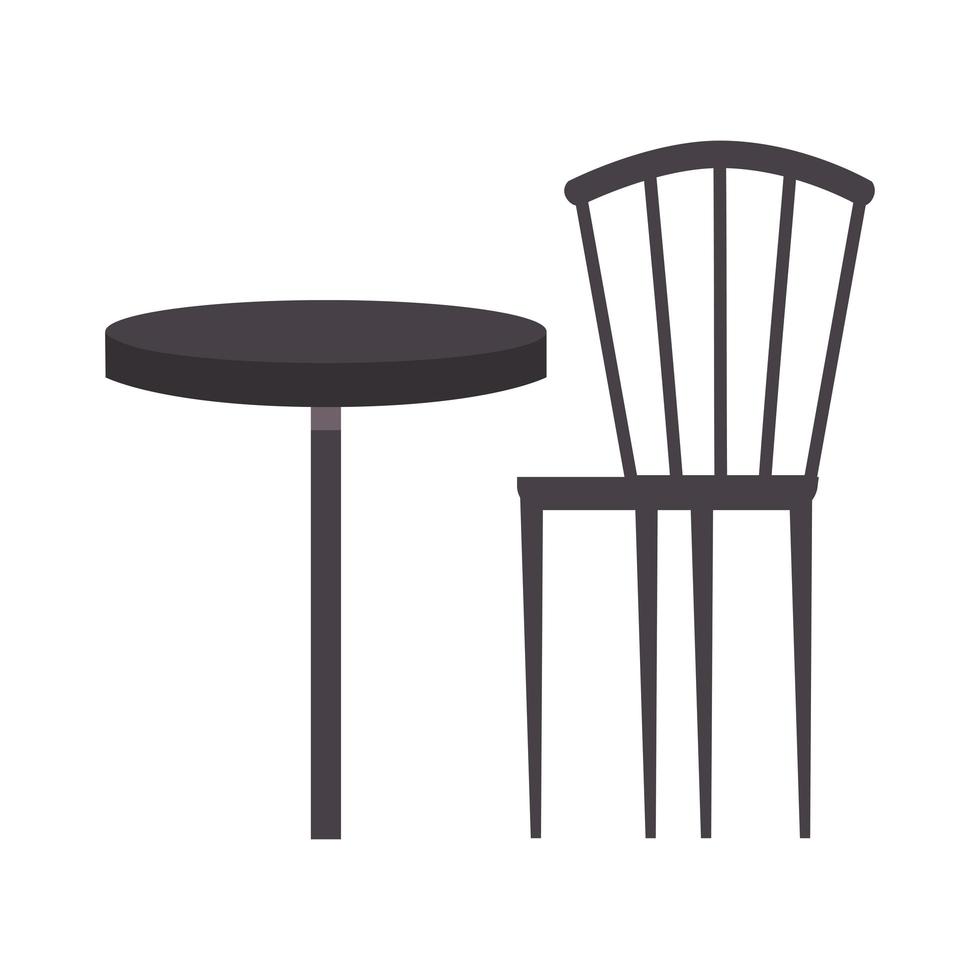 mesa de restaurante com desenho vetorial de cadeira vetor