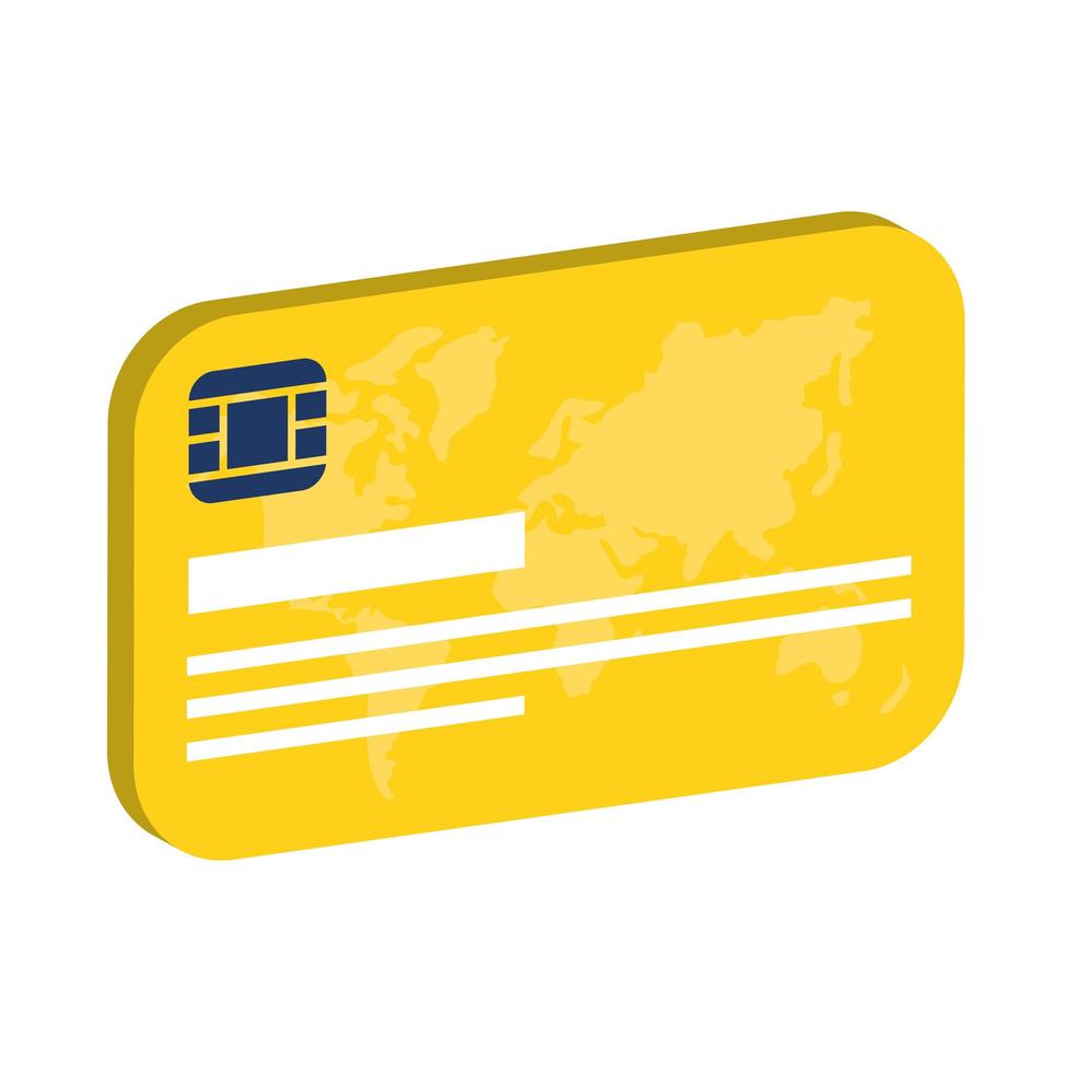 ícone de dinheiro de plástico de cartão de crédito isolado vetor
