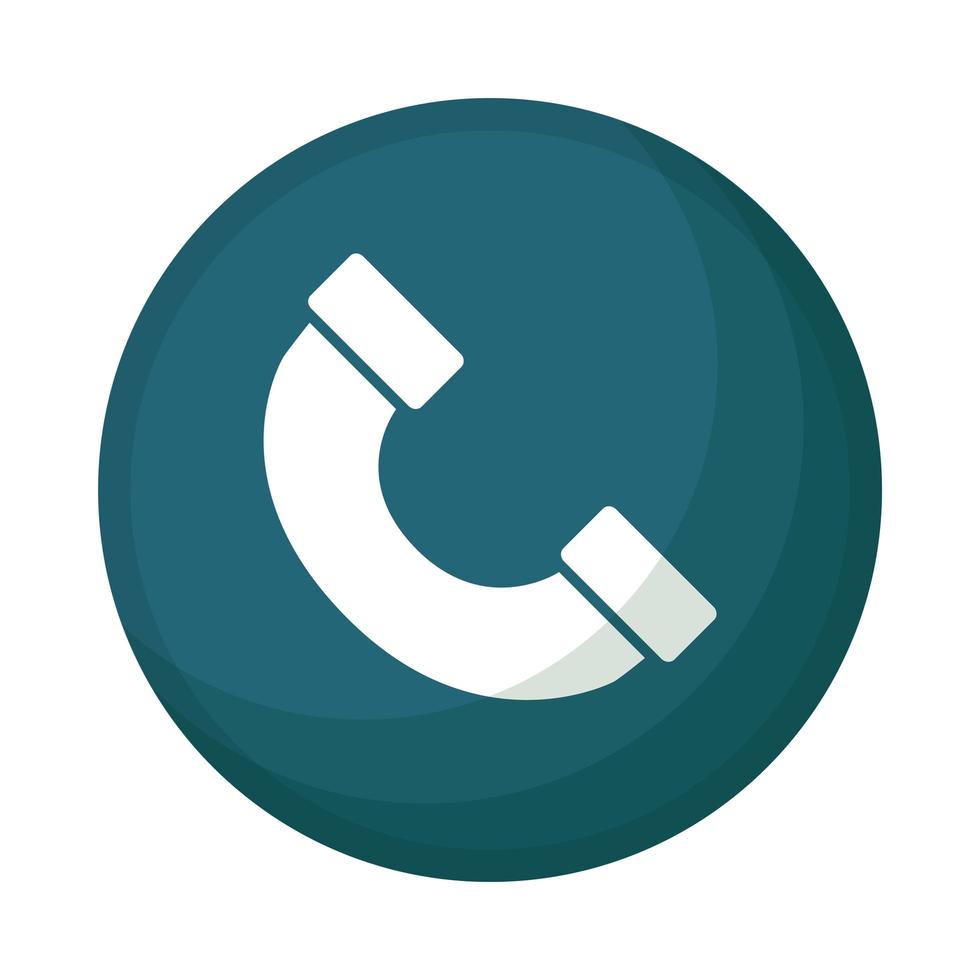 ícone isolado de botão de chamada de serviço telefônico vetor