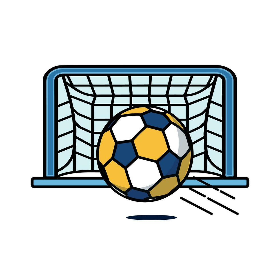 futebol bola e objetivo ícone. futebol esporte passatempo concorrência e jogos tema. isolado Projeto. vetor ilustração