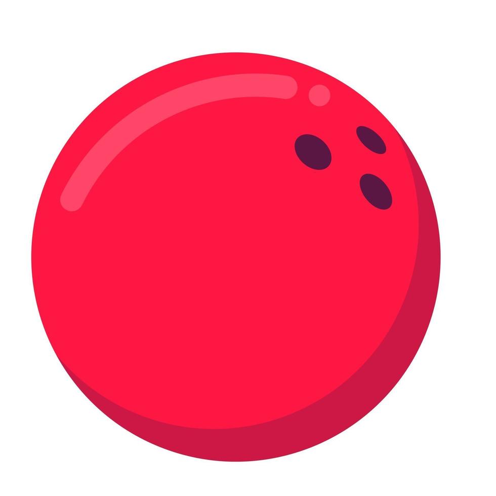 jogo de boliche vermelho redondo bola ícone sinal ilustração em vetor design estilo simples. bola de boliche e pino isolados no fundo branco.