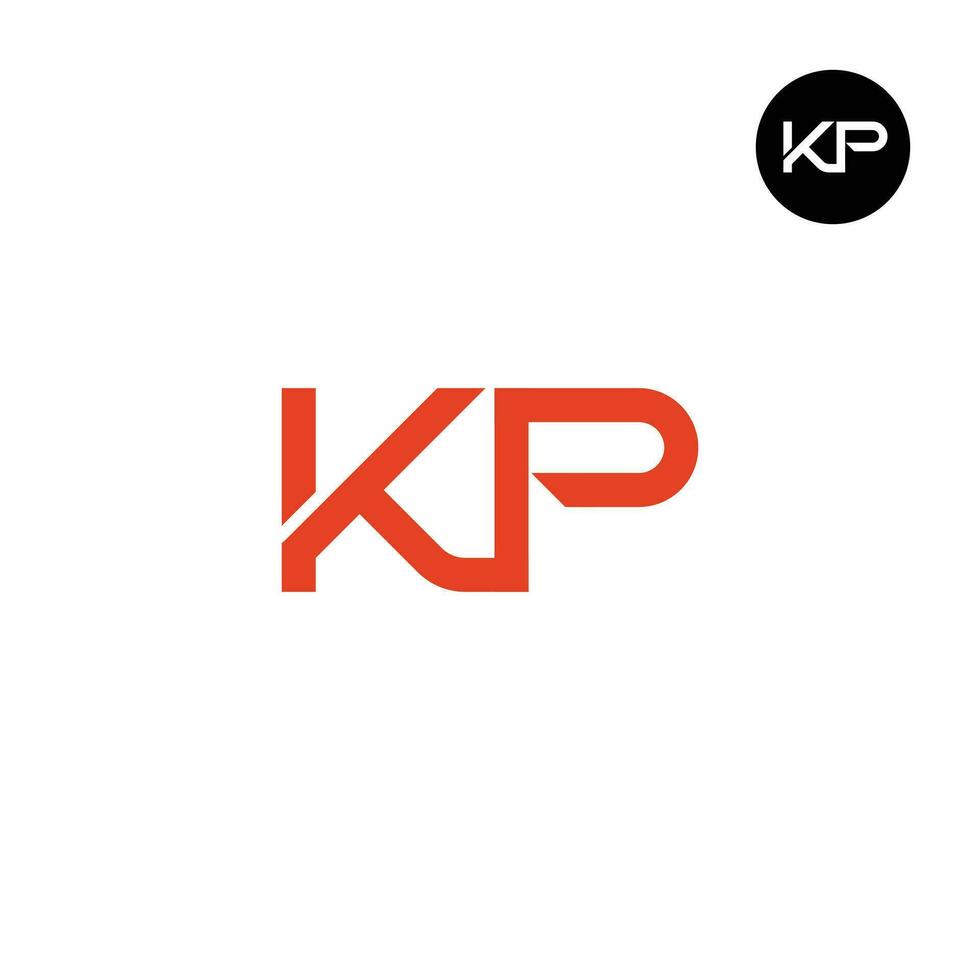 carta kp monograma logotipo Projeto vetor