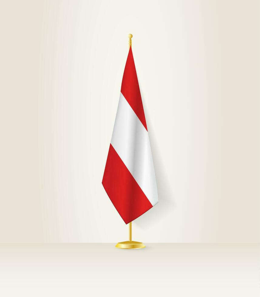 Áustria bandeira em uma bandeira ficar em pé. vetor