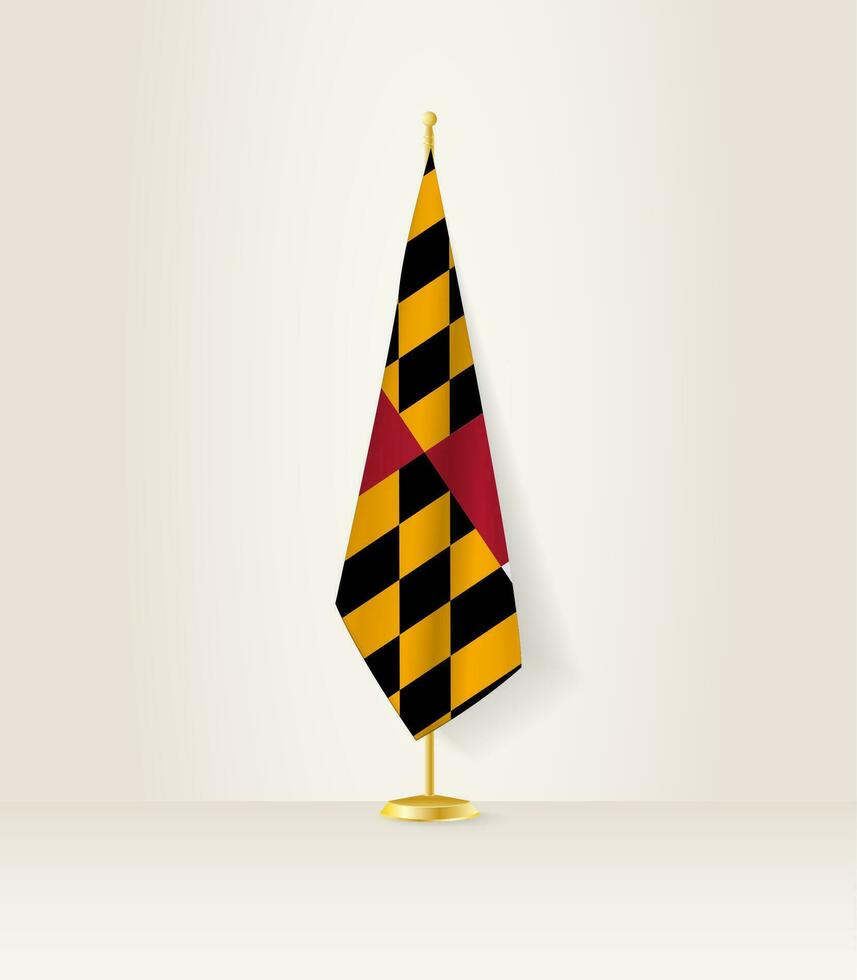 Maryland bandeira em uma bandeira ficar em pé. vetor