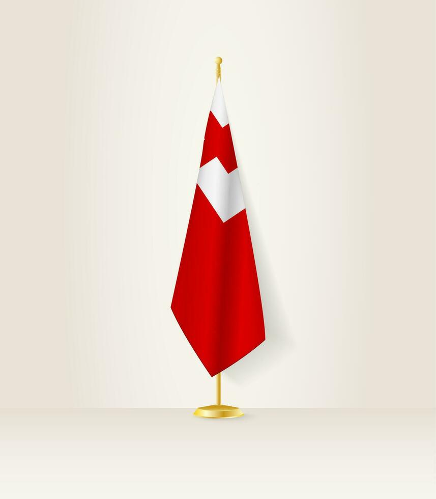 tonga bandeira em uma bandeira ficar em pé. vetor