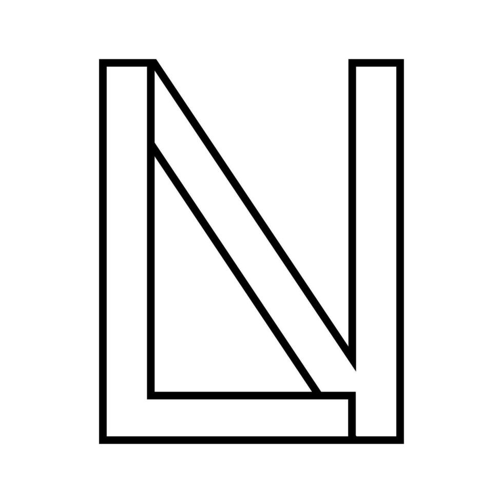 logotipo placa em nl ícone Duplo cartas logótipo n eu vetor