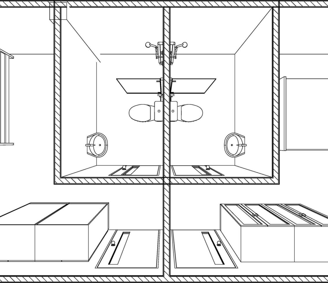 3d ilustração do residencial projeto vetor