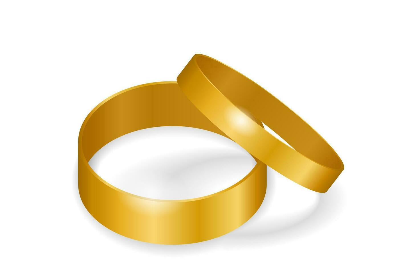 ilustração vetorial de anéis de casamento de ouro. anel de brilho de joias, símbolo de romance e amor vetor