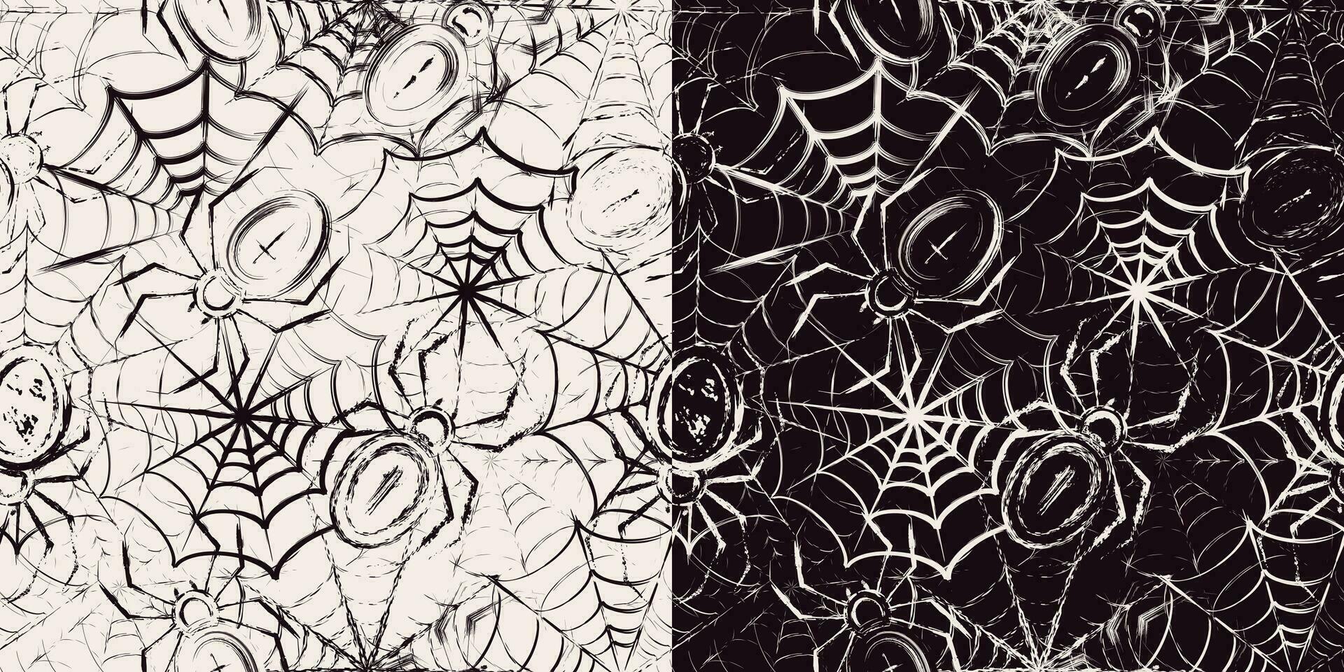 grunge padronizar com aranhas, teia de aranha vetor