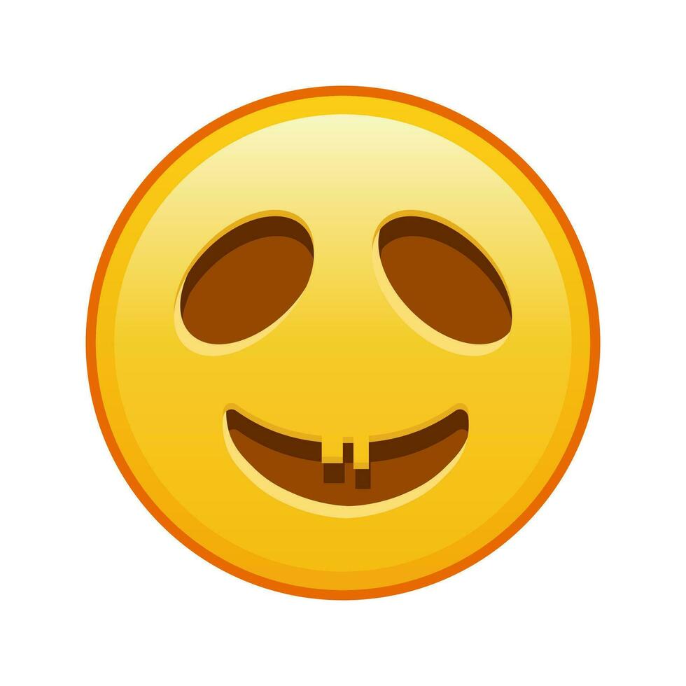 assustador dia das Bruxas face ampla Tamanho do amarelo emoji sorrir vetor