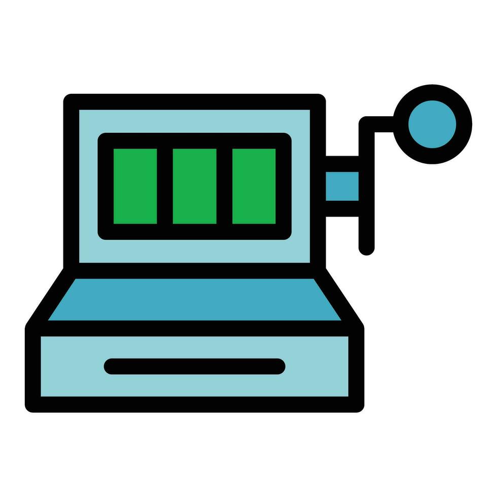 cassino ranhura máquina ícone vetor plano