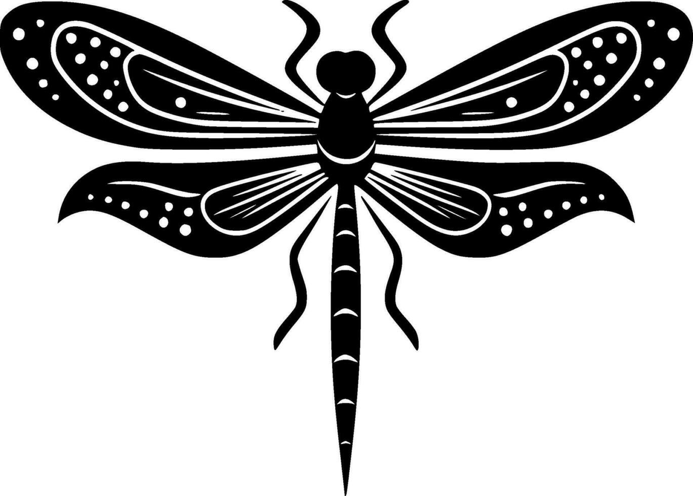 libélula, minimalista e simples silhueta - vetor ilustração