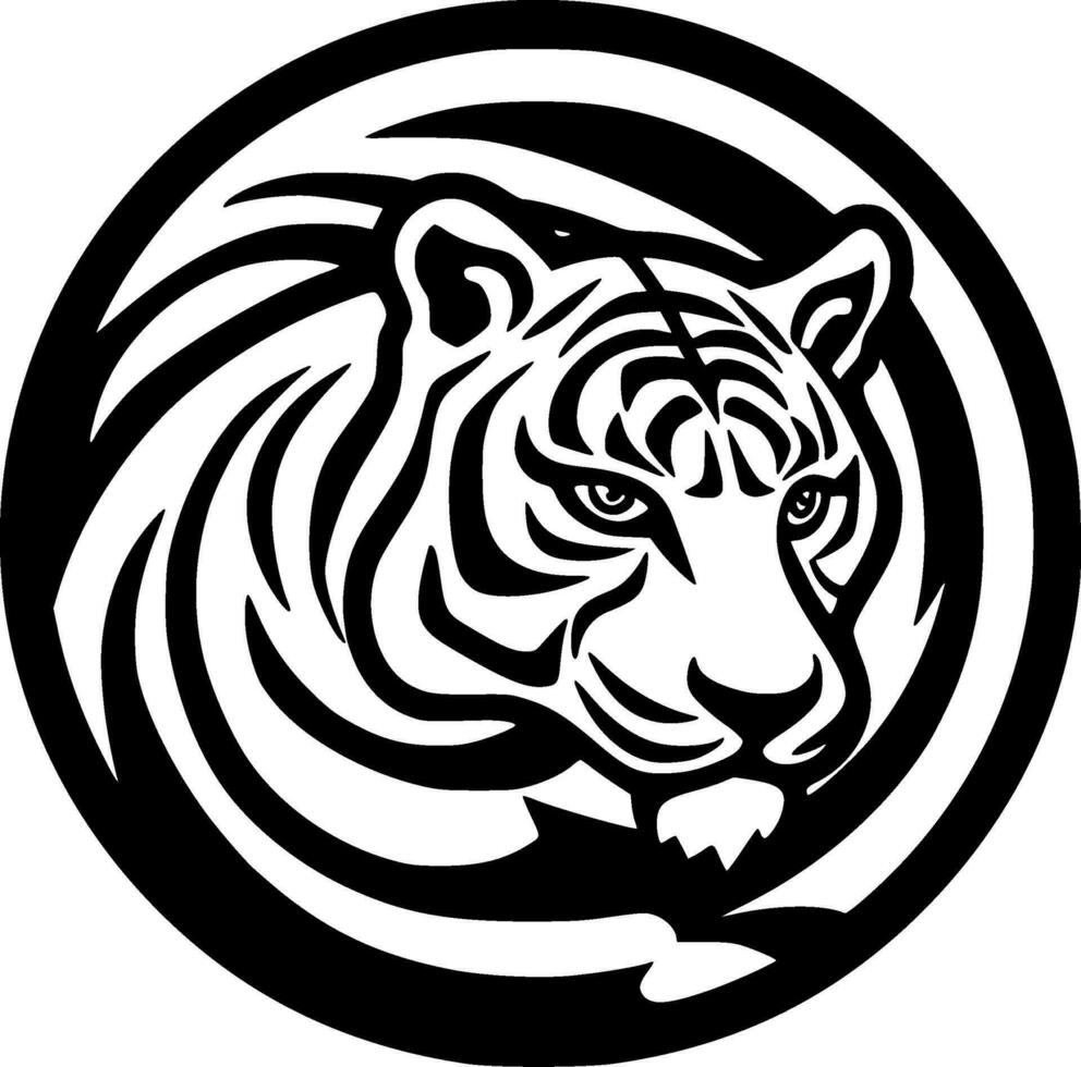 tigre, Preto e branco vetor ilustração