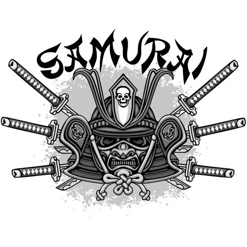 sinal de caveira samurai vetor