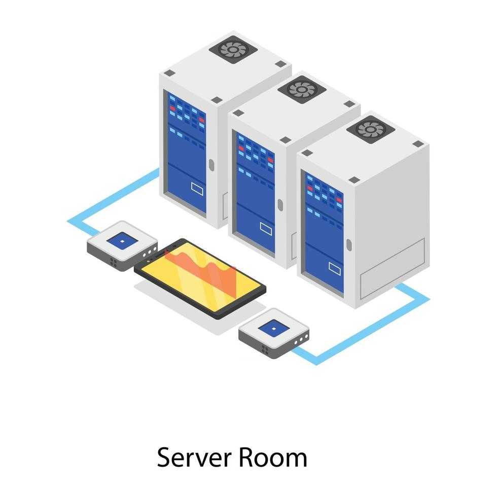 sala do servidor e banco de dados vetor