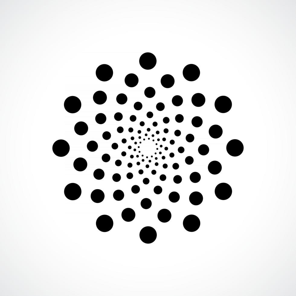 vetor abstrato preto círculo quadro meio-tom pontos logo emblema design. ícone de borda redonda usando textura de pontos de círculo. ilustração vetorial eps 10