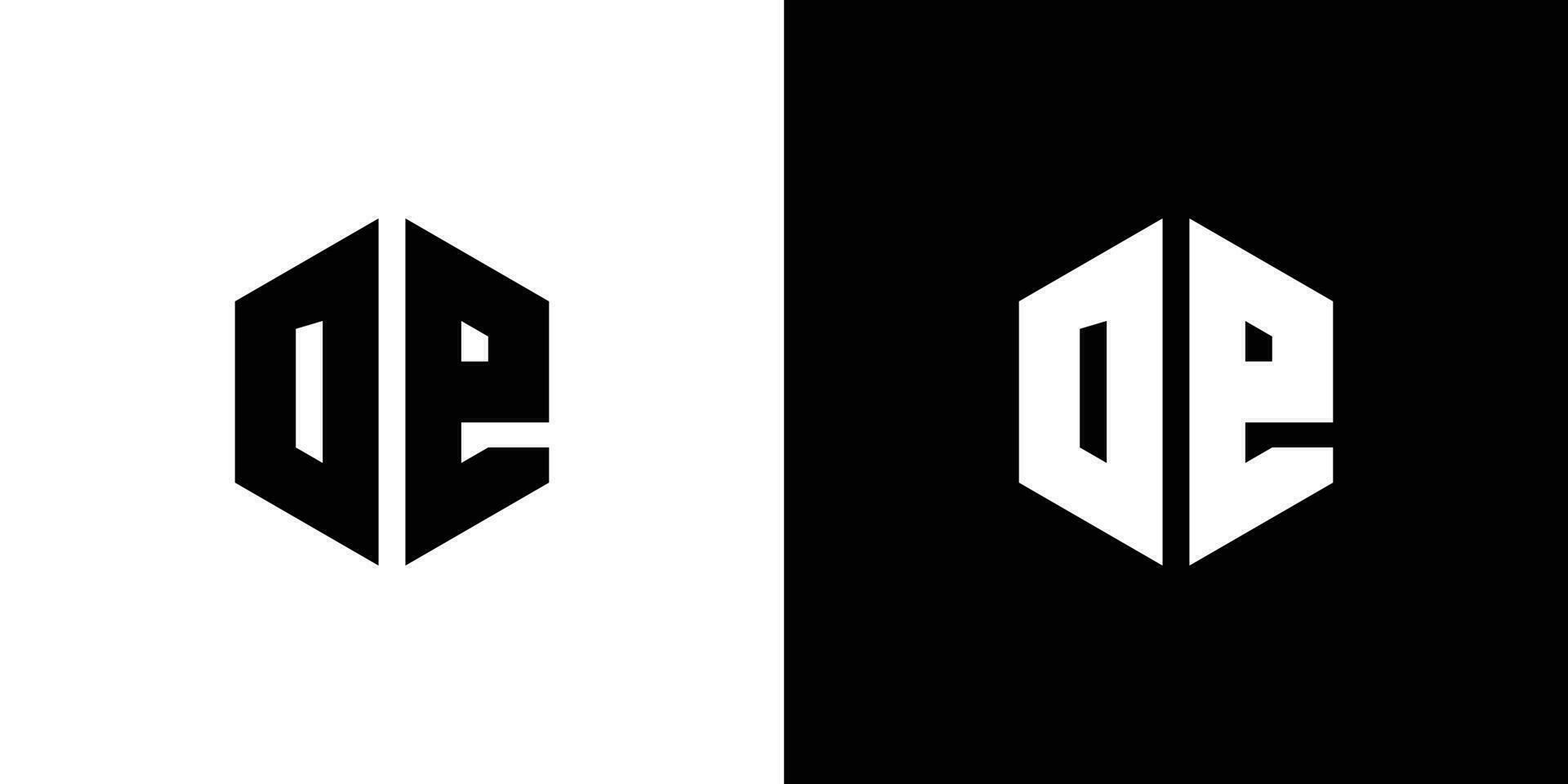 carta d e polígono, hexagonal mínimo e profissional logotipo Projeto em Preto e branco fundo vetor