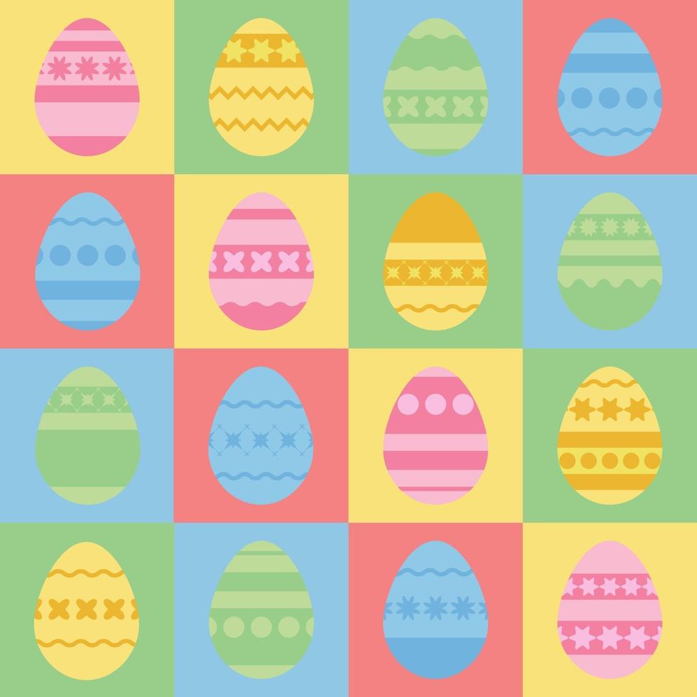 conjunto de ovos de Páscoa isolados coloridos. com um padrão abstrato. ilustração vetorial plana simples. adequado para decoração de cartões postais, publicidade, revistas, sites. vetor
