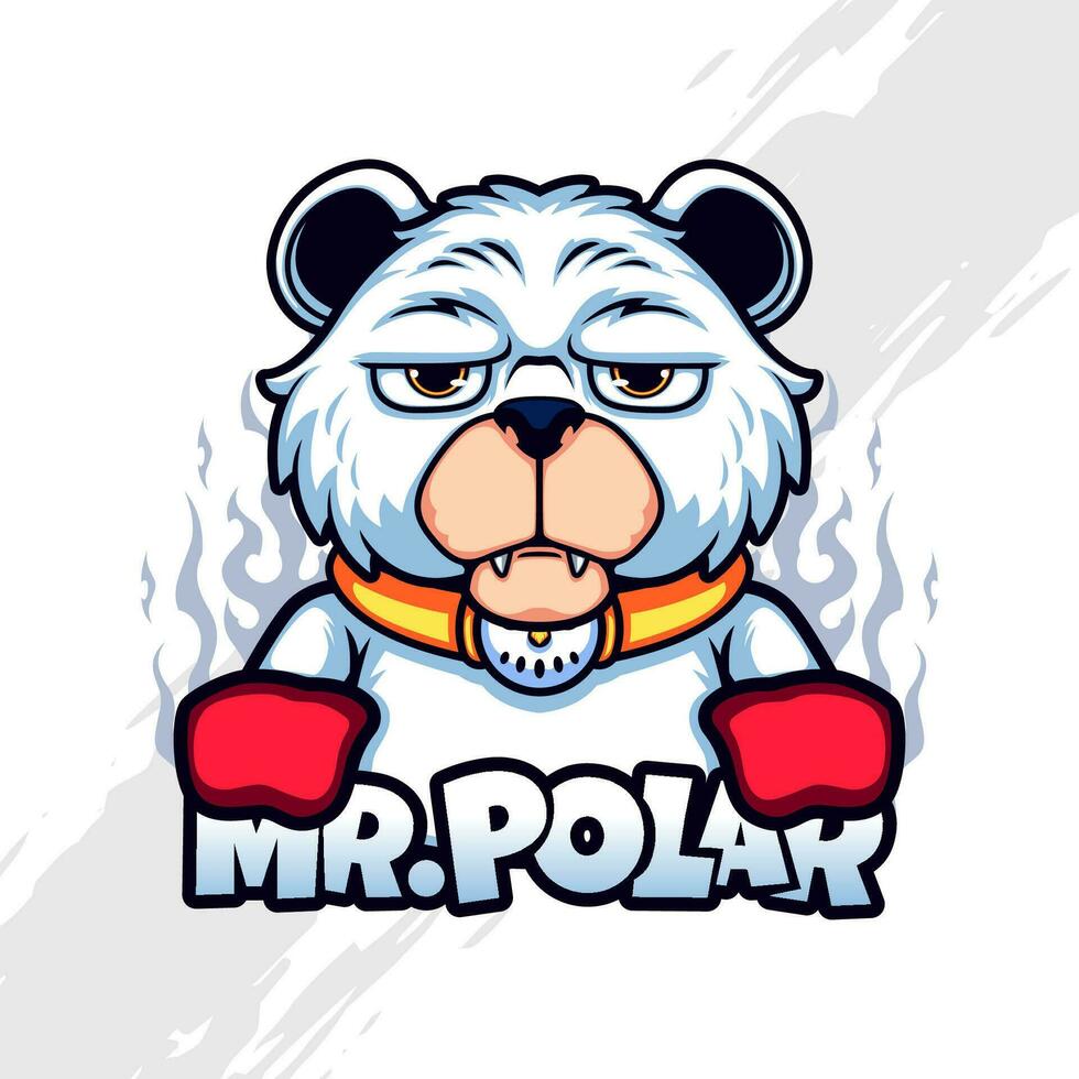 senhor polar, preguiçoso polar Urso logotipo mascote vetor