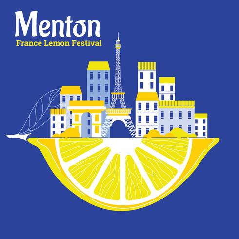 Festival de limão ou Fete du Citron em Menton na Riviera Francesa vetor