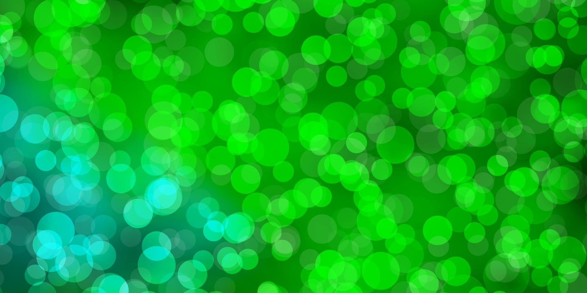 pano de fundo de vetor verde claro com círculos. projeto decorativo abstrato em estilo gradiente com bolhas. padrão para anúncios de negócios.