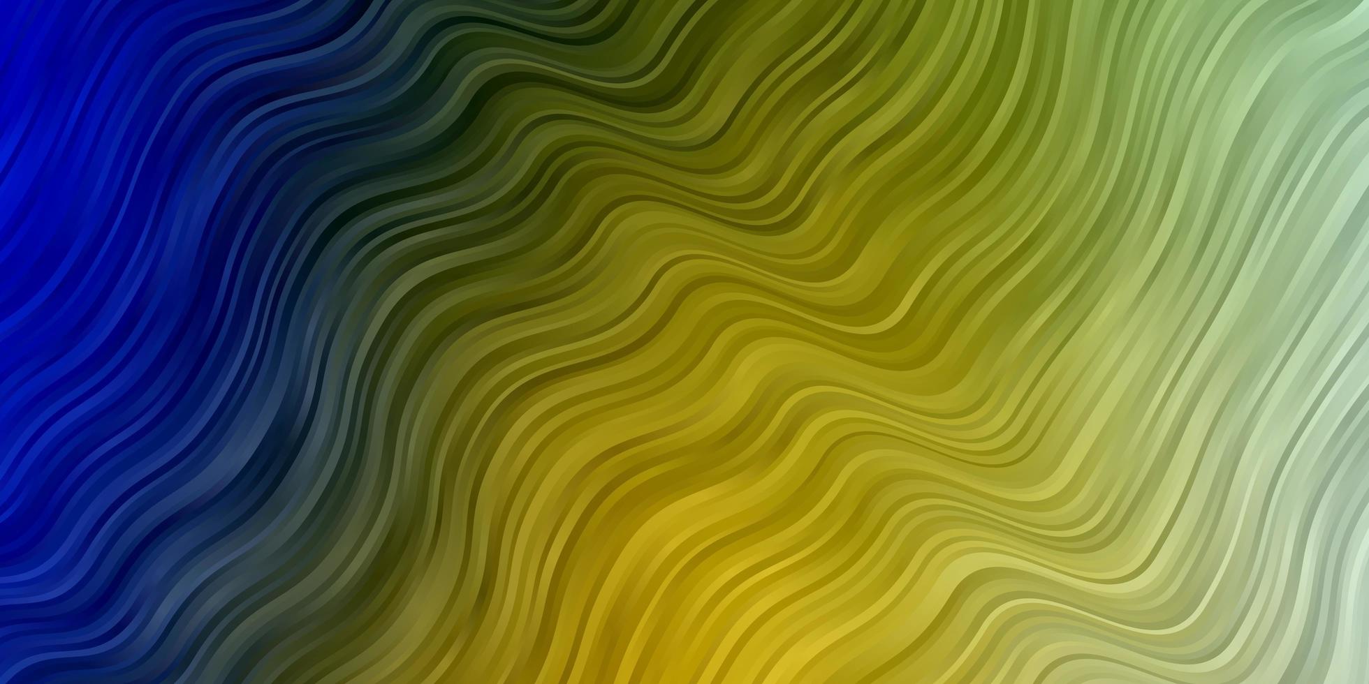 fundo vector azul e amarelo claro com linhas irônicas. ilustração de gradiente abstrata com linhas irônicas. padrão para livretos de negócios, folhetos