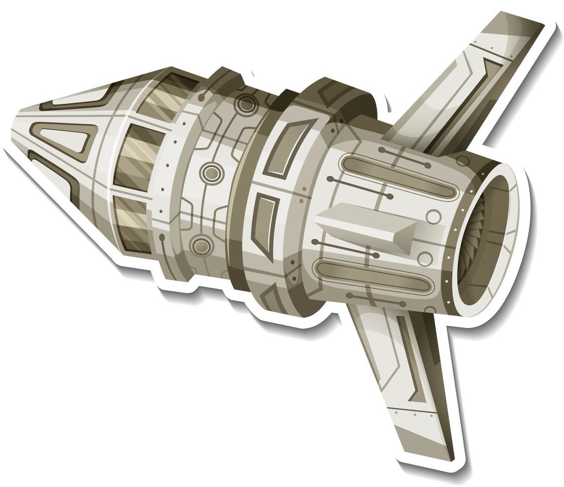 um modelo de adesivo com OVNI ou satélite isolado vetor