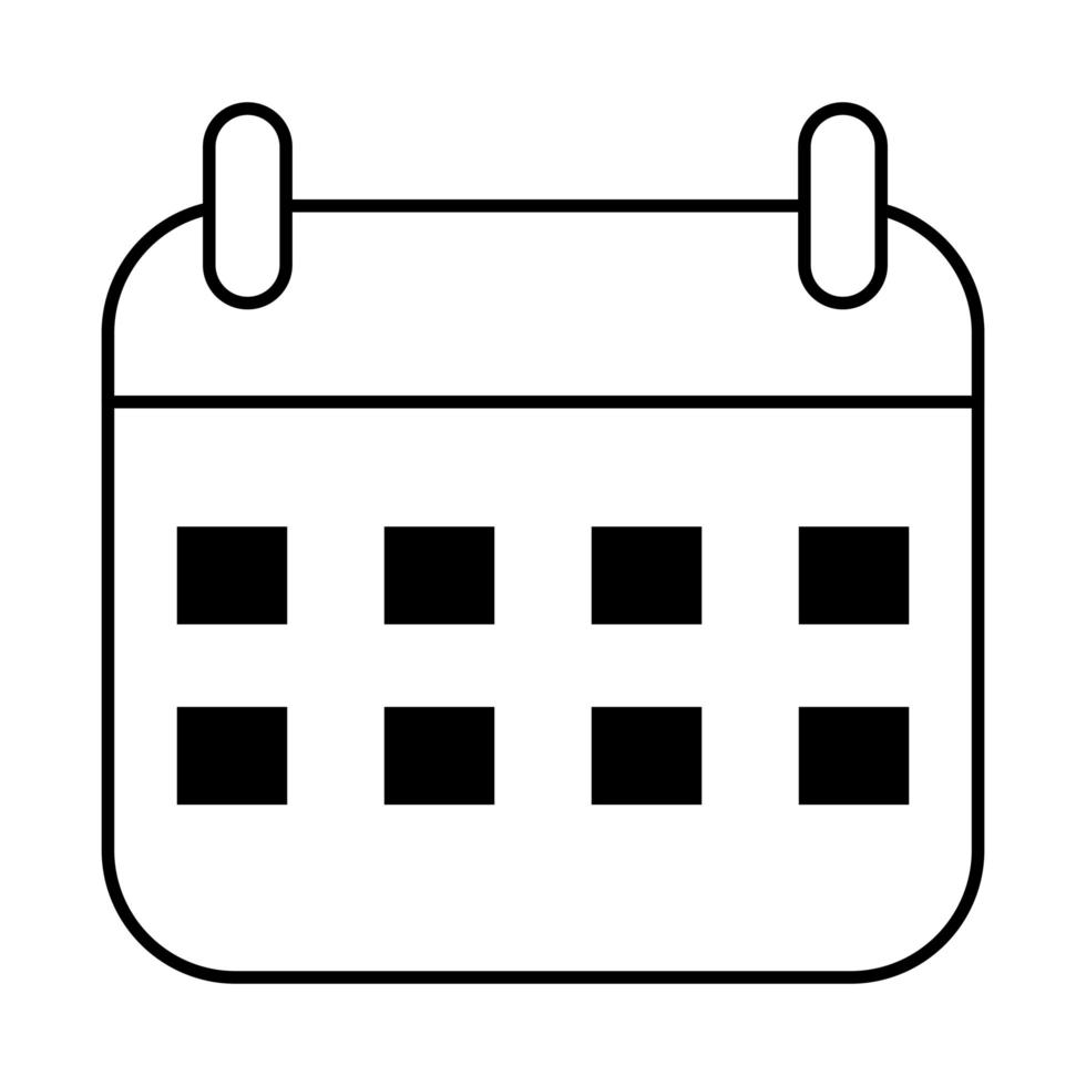 calendário lembrete data ícone isolado vetor